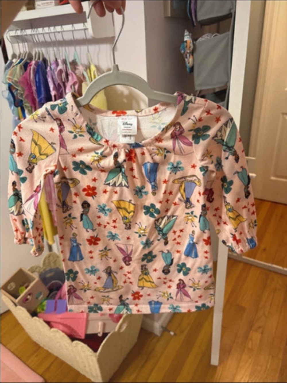 Hanna Andersson Disney collab Pink Princess Print Long Sleeve Top for Kids
